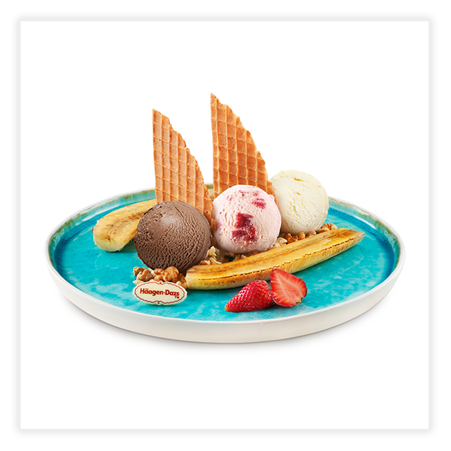 Brulee Banana Split Creation